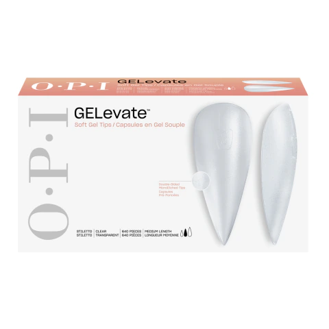 OPI GELevate Soft Gel Extensions Tips Stiletto Medium x 640 Uds (FCT005)