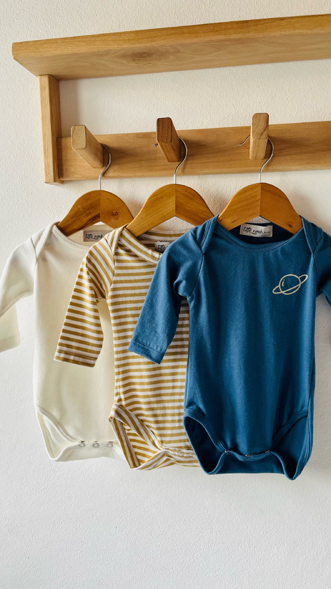 PACK 3 PIEZAS BODYS (rayado, azul y gris)