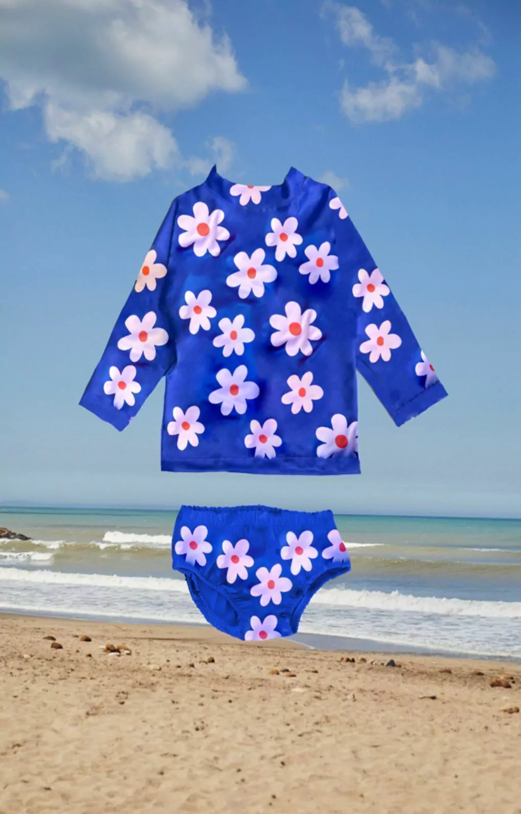 Malla conjunto Nena Azul Flores