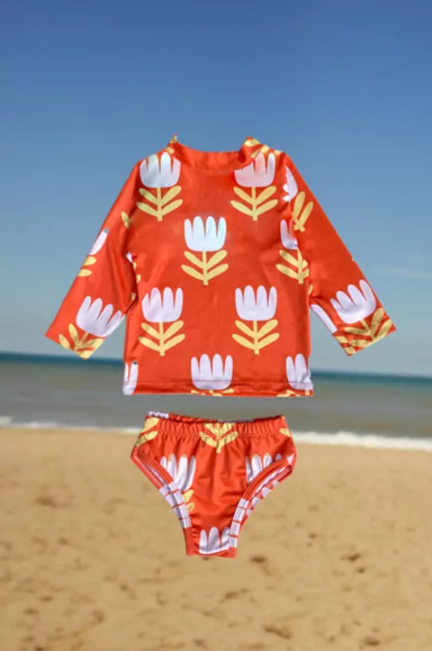 Malla conjunto Nena Rojo Tulipanes