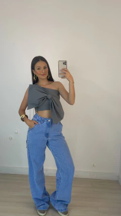 cropped laço CINZA na internet