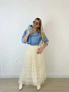 Saia Tule Giovana OFF WHITE - comprar online