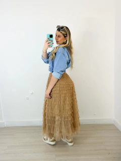 Saia Tule Giovana BEGE na internet