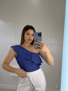 CROPPED BABADO ESCURO AZUL ESCURO