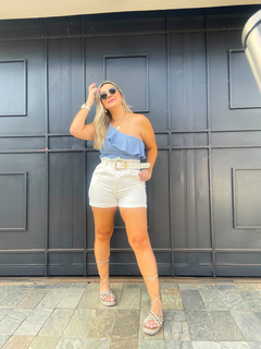 BLUSA BABADO CLARO AZUL CLARO