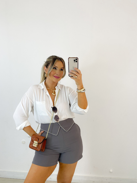 shorts mayra CINZA