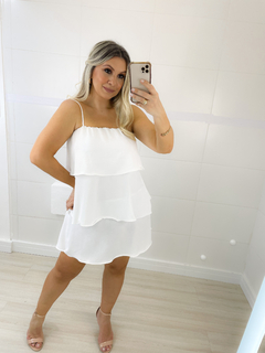vestido de babados BRANCO
