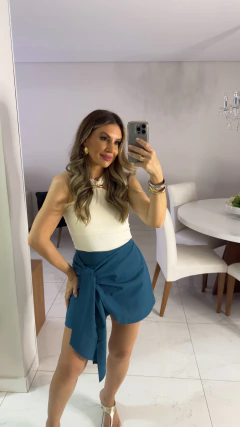 SHORTS SAIA LUIZA AZUL PETROLEO - Deise Marchetti
