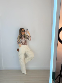 calça jeans lorena bege - comprar online