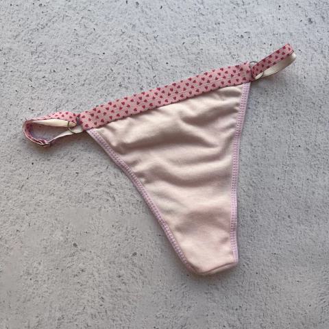 Tanga Basic Algodón Rosa Corazones - comprar online