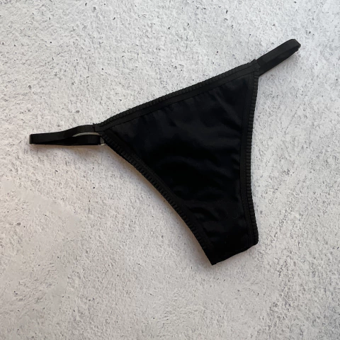 Tanga Basic Algodón Negro - comprar online
