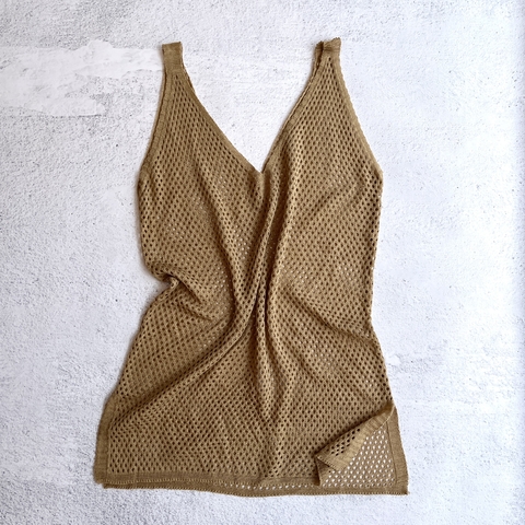 Vestido Grecia Tejido Camel - comprar online