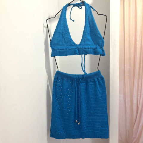 Conjunto Tejido Turquesa