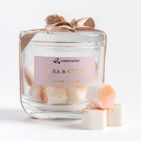 Wax Melts Rosa & Cedro no Pote de Vidro - comprar online