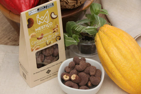 Drageado de Castanha de Caju + Chocolate 58% ao Leite de Coco