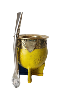 Mate de Boca Juniors con bonbilla de alpaca - comprar online