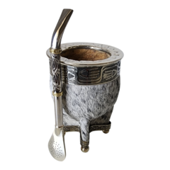 Mate Piel Vacuna con bombilla