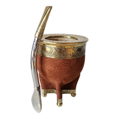 Mate imperial cuero Carpincho con bombilla