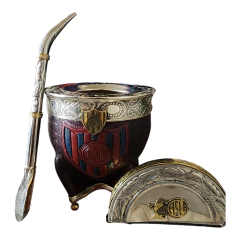 Mate San Lorenzo premium con bombilla de alpaca y caja de pana - comprar online