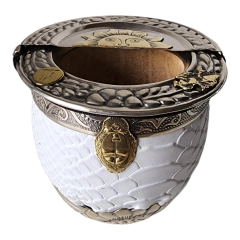 Mate de Argentina cuero blanco crocco de Argentina