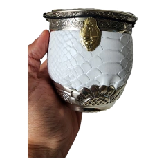 Mate de Argentina cuero blanco crocco de Argentina - comprar online