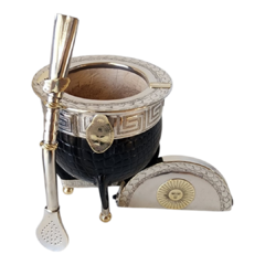 Mate Argentino cuero crocco negro - buy online