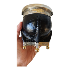 Mate Argentino cuero crocco negro - online store