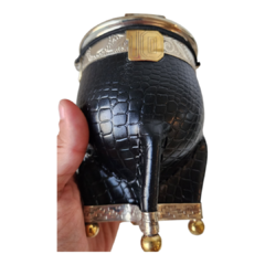 Mate Maradoneano cuero crocco - Arte Mates