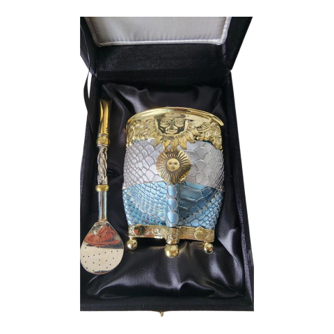 Mate Argentino Orfebrería versión celeste