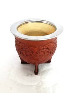 Mate camionero cuero repujado - comprar online
