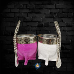 Mate de acero inox con bombilla de alpaca