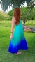 Vestido Pipa plissado com decote costas e estampa degrade