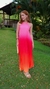 Vestido Pipa plissado com decote costas e estampa degrade - loja online