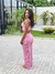 Calça Malibu tricot rosa claro com forro curto e elástico cintura - ABALO