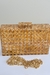 Bolsa clutch acrílico e rattan com alça removível de corrente - comprar online