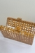 Bolsa clutch acrílico e rattan com alça removível de corrente na internet