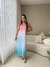 Vestido Pipa plissado com decote costas e estampa degrade - ABALO