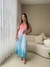 Vestido Pipa plissado com decote costas e estampa degrade - loja online