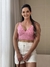Cropped Malibu tricot rosa com alças - ABALO