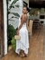 Vestido midi com saia em camadas e decote nas costas | Petra