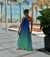 Vestido Pipa plissado com decote costas e estampa degrade - comprar online