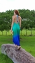 Vestido Pipa plissado com decote costas e estampa degrade - comprar online