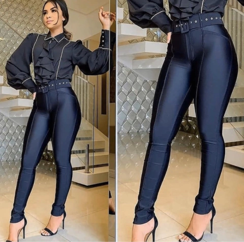 Calça Cinto Poliamida