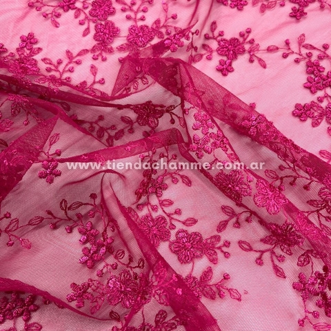 TUL BORDADO FUCSIA B