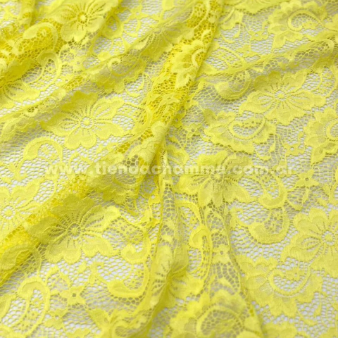 ENCAJE REBRODE ELASTIZADO AMARILLO