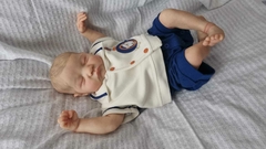 Bebê Reborn Levi Dormindo Cabelinho Pintado