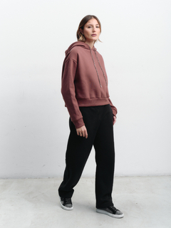 Hoodie Crop Shine Marrón en internet