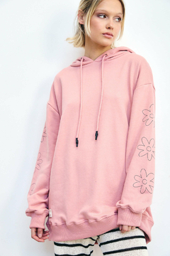 Hoodie Flower Rosa