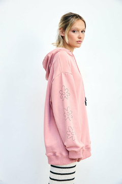 Hoodie Flower Rosa
