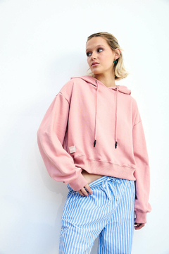 Hoodie Crop Basic Rosa en internet